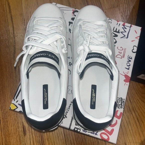 Dolce and Gabbana Men’s Portofino Two Tone Leather Sneakers - Picture 10 of 10